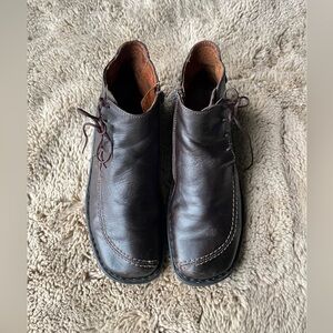 Josef Seibel Chocolate Brown Lace-Up Leather Boots